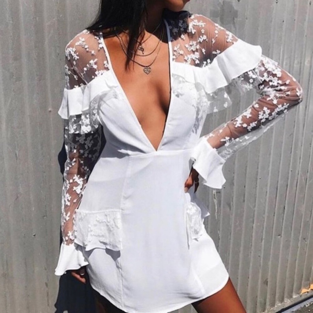 For Love & Lemons Rosebud Embroidery Dress NWT